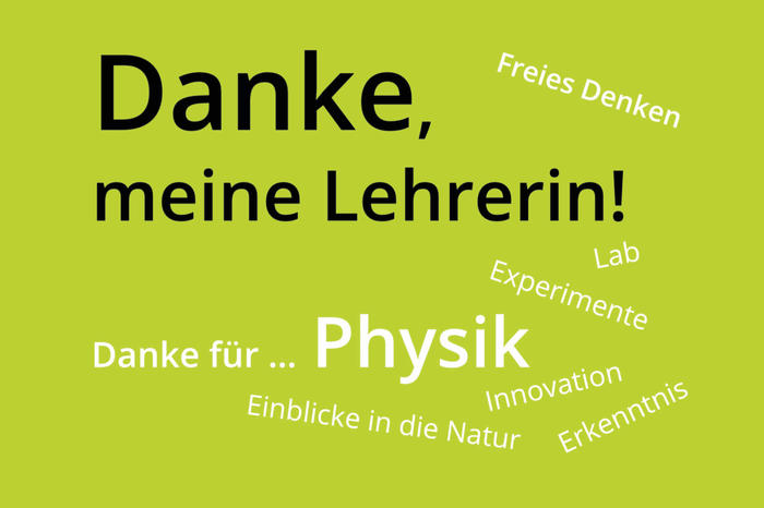 Postkarte "Danke, meine Physik-Lehrerin!"