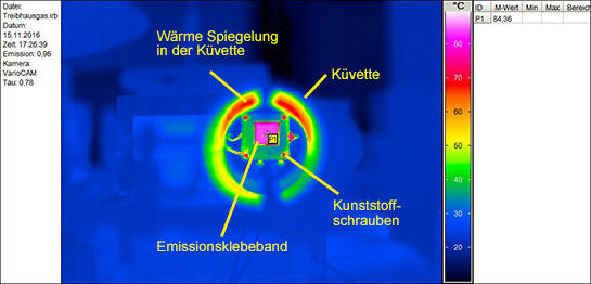 Abb. 2: Die Temperaturmessung am Peltierelement ergibt eine Wert von 84°C