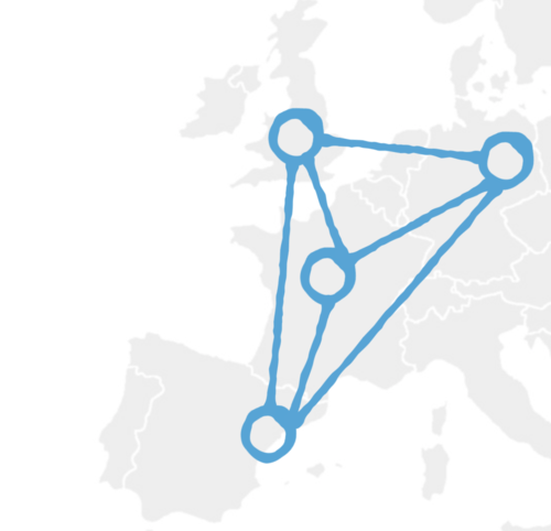 Multi-partite quantum secret sharing in a quantum network.